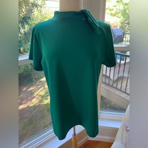 Ann Taylor Green Tie Neck Top